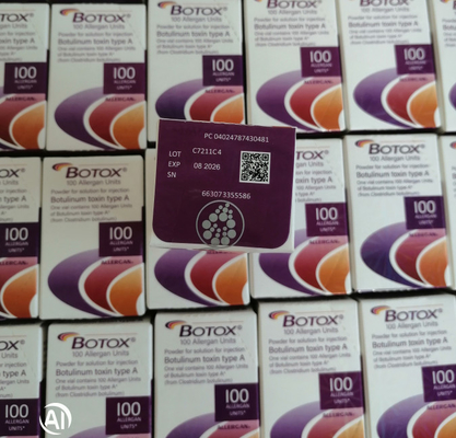100Units Allergan Untuk Injeksi Lift Wajah Anti Penuaan Ringan Masseter Otot Menghilangkan Kerutan