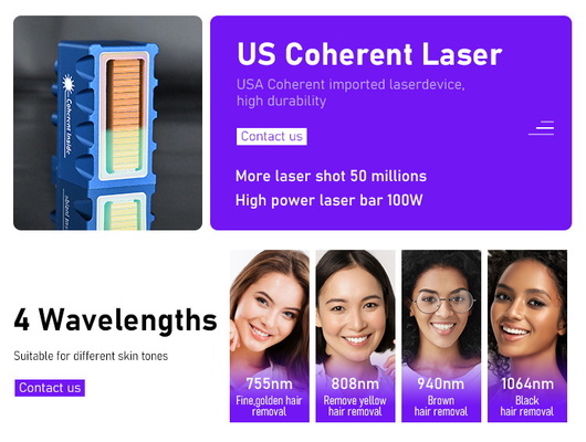 Mesin Penghilang Rambut Laser Profesional untuk Wajah dan Tubuh dengan Fitur Pendingin Kulit