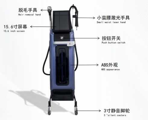 2 In 1 Mesin Penghapusan Tato Laser Peralatan Penghapusan alis Laser Dengan layar 15,6 inci