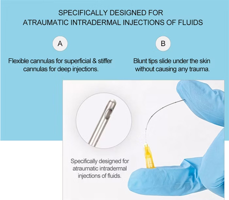 23G Plastik Hyaluronic Acid Blunt Needle Injection Needle