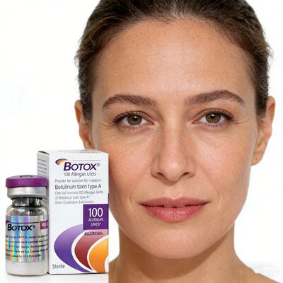 Injeksi Toksin Allergan Toksin 100u Anti-Penuaan Tingkat Medis Menargetkan Kerutan Wajah Dinamis