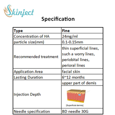 2ml Cross Linked Injectable Facial Fine Hyaluronic Acid Dermal Filler Anti Keriput