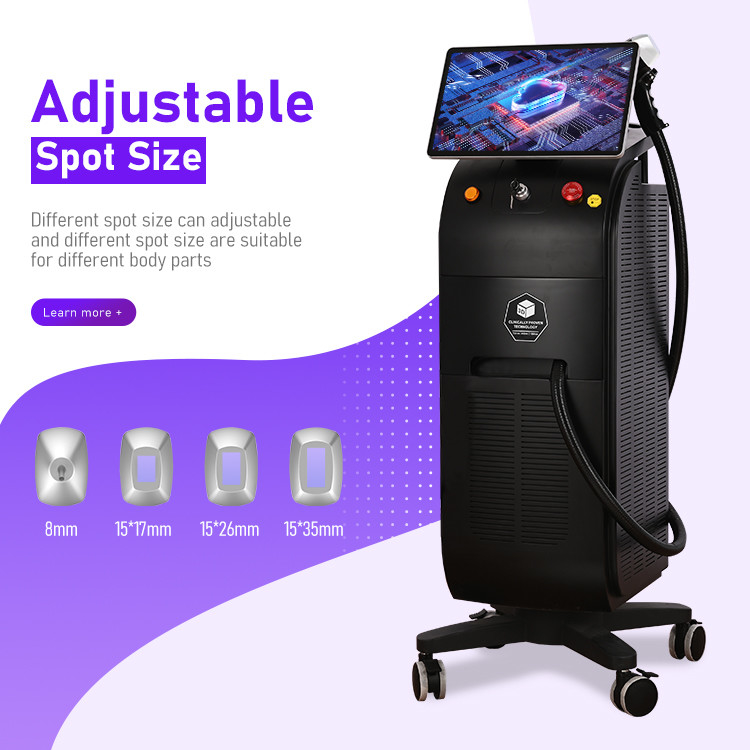 Mesin Penghilang Rambut Laser Lanjutan untuk Semua Jenis Kulit Antarmuka Multilingual 755 808 940 1064nm Panjang Gelombang
